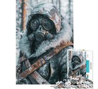 Jigsaw Puzzle 1000 Piece Post-Apocalyptic Gas Mask Help The Brain Exercise Stress Reliever Hands-on Game Suitable for People Aged 14 And Above (38x26cm)