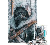 Jigsaw Puzzle 1000 Piece Post-Apocalyptic Gas Mask Help The Brain Exercise Stress Reliever Hands-on Game Suitable for People Aged 14 And Above (38x52cm)