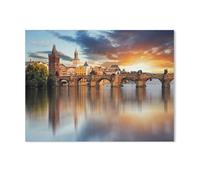 Jigsaw Puzzle 1000 Piece，Prague - Charles Bridge, Czech Republic，Classic Puzzle DIY Kit Paper Toy Unique Gift Home Decor（38x26cm）-F17
