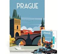 Jigsaw Puzzle 1000 Piece Prague Czech Republic Flawless Fit Art Thinking Skill Game Rest Time Play Christmas Art Gift (50x75cm)