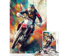 Jigsaw Puzzle 1000 Piece Racing on Fire Adult Puzzles Brain Teaser Game Difficult Hard Deal As Gifts for The Whole Family (Size 38x52cm)