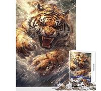 Jigsaw Puzzle 1000 Piece Raging Tiger Impossible Game Family Activities Educational Toy Unique Birthday And Xmas Gifts (38x52cm)