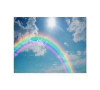 Jigsaw Puzzle 1000 Piece，Rainbow in a bright sky，Classic Puzzle DIY Kit wooden Toy Unique Gift Home Decor（75x50cm）-O17