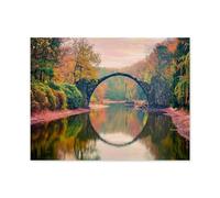 Jigsaw Puzzle 1000 Piece，Rakotz Bridge, also known as Devil’s Bridge, Kromlau, Saxony，Classic Puzzle DIY Kit wooden Toy Unique Gift Home Decor（75x50cm）-D37