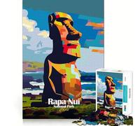 Jigsaw Puzzle 1000 Piece Rapa Nui National Park Chile Art Tight Fit Play Focus Training Fun Chill Play Time Xmas Leisure Gift (38x26cm)