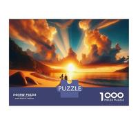 Jigsaw Puzzle 1000 Piece Romantic Sunset Beach Walk Puzzles for Adults Brain Teaser Game But Fun And Humorous Deal As Gifts for The Whole Family 38x26cm/1000pcs
