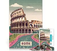 Jigsaw Puzzle 1000 Piece Rome Flawless Fit Art Thinking Skill Game Rest Time Play Christmas Art Gift (38x52cm)
