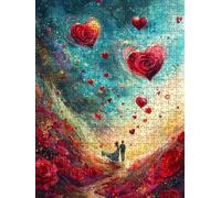 Jigsaw Puzzle 1000 Piece, Rose Couple Puzzles for Adults 1000, Jigsaw Puzzle Games Classic Educational, Wooden Puzzles, The Impossible Challenge, for Home Wall Decoration Gift BXHZW1-675