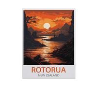 Jigsaw Puzzle 1000 Piece，Rotorua Reiseposter, Neuseeland，Classic Puzzle Adult Puzzle DIY Kit Paper Toy Unique Gift Modern Home Decor（50x70CM）-AL37