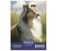 Jigsaw Puzzle 1000 Piece Rough Collie Style 3 Puzzles for Adults Relax Games Stress Reliever Deal As Gifts for The Whole Family 38x26cm/1000pcs