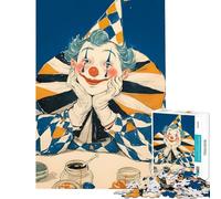 Jigsaw Puzzle 1000 Piece Sad Clown Illustration Help The Brain Exercise Stress Reliever Hands-on Game Suitable for People Aged 14 And Above (38x26cm)