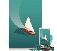 Jigsaw Puzzle 1000 Piece Sailing Boat Fine Joint Fun Problem Solving Toy Quiet Game Time Xmas Decor Gift (50x75cm)