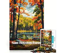 Jigsaw Puzzle 1000 Piece Sam Houston Forest National Park Flawless Fit Art Thinking Skill Game Rest Time Play Christmas Art Gift (38x26cm)