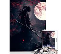 Jigsaw Puzzle 1000 Piece Samurai Under Moonlight Adult Jigsaw Puzzles Hand Speed Race Help The Brain Exercise Beautiful Design Game (38x52cm)
