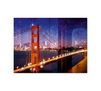 Jigsaw Puzzle 1000 Piece，SAN FRANCISCO Skyline and Golden Gate Bridge，Adult Puzzle DIY Kit wooden Puzzle Modern Home Decor Unique Gift（75x50cm）-AZ87