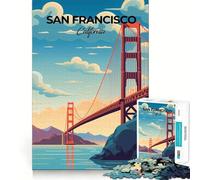 Jigsaw Puzzle 1000 Piece San Francisco Travel Flawless Fit Art Thinking Skill Game Rest Time Play Christmas Art Gift (38x26cm)