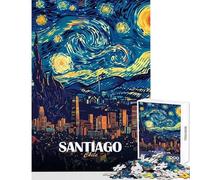 Jigsaw Puzzle 1000 Piece Santiago Chile Starry Night Art Family Games Staycation Kill Time Toy Wall Decor Unique Birthday And Xmas Gifts (38x52cm)