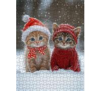 Jigsaw Puzzle 1000 Piece, Scarf Cat Puzzles for Adults 1000, Jigsaw Puzzle Games Classic Educational, Wooden Puzzles, The Impossible Challenge, for Home Wall Decoration Gift BXHZW1-895