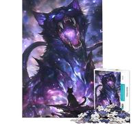 Jigsaw Puzzle 1000 Piece Scary Dreaming Cat Jigsaw Puzzle 1000 Home Decoration Toys Perfect Decoration for Is Ideal As A Gifts (38x26cm)