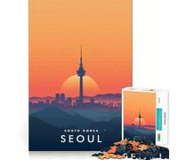Jigsaw Puzzle 1000 Piece Seoul Skyline South Korea Neat Edge Decor Cognitive Game Toy Easy Time Fun Xmas Leisure Gift(38x26cm)