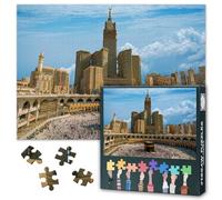 Jigsaw Puzzle 1000 Piece Set for Adults Masjidil Haram Mecca Pilgrims Scene Islamic Spiritual Artwork Muslim Home Decor Large Challenging Puzzle 27.5x19.7 Inch
