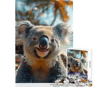 Jigsaw Puzzle 1000 Piece Smiling Koala Close-Up Puzzle For Teenagers Improve Memory Difficult And Challenge Challenging Family Fun Game (38x26cm)