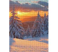 Jigsaw Puzzle 1000 Piece, Snow Covered Sun Puzzles for Adults 1000, Jigsaw Puzzle Games Classic Educational, Wooden Puzzles, The Impossible Challenge, for Home Wall Decoration Gift BXHZW1-494