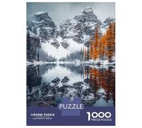 Jigsaw Puzzle 1000 Piece Snowy Mountain Reflection Puzzles for Adults Relax Games Stress Reliever Deal As Gifts for The Whole Family 52x38cm/1000pcs