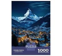 Jigsaw Puzzle 1000 Piece Snowy Mountain Village Scene-1 Puzzles for Adults Brain Teaser Game But Fun And Humorous Deal As Gifts for The Whole Family 38x26cm/1000pcs