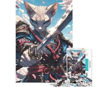 Jigsaw Puzzle 1000 Piece Sphynx Cat Samurai Puzzle For Teenagers Improve Memory Difficult And Challenge Challenging Family Fun Game (38x26cm)