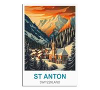 Jigsaw Puzzle 1000 Piece，St Anton Switzerland Jigsaws Puzzles 1000 Pieces Teens Kids Jigsaw Entertainment Toys Brain Challenge Puzzle 38x26cm