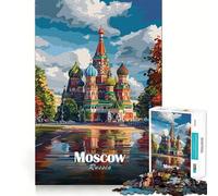 Jigsaw Puzzle 1000 Piece St. Basil's Cathedral Moscow Neat Edge Decor Cognitive Game Toy Easy Time Fun Xmas Leisure Gift(38x26cm)