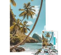Jigsaw Puzzle 1000 Piece St Lucias Coastal Whisper Jigsaw Puzzle 1000 Home Decoration Toys Perfect Decoration for Is Ideal As A Gifts (50x75cm)