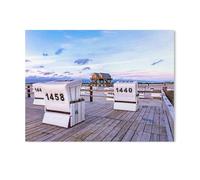 Jigsaw Puzzle 1000 Piece，St. Peter-Ording Beach in the Blue Hour，Classic Puzzle Adult Puzzle DIY Kit Paper Toy Unique Gift Modern Home Decor（50x70cm）-AC95