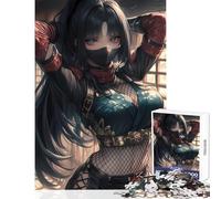 Jigsaw Puzzle 1000 Piece Stealthy Ninja Warrior Anti-Stress Toys Great Gift for Games for Educational Game Artists Collection, Fine Art Size 38x26cm