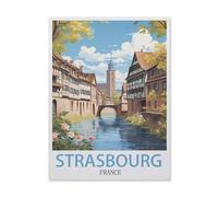 Jigsaw Puzzle 1000 Piece，Strasbourg France，Classic Puzzle DIY Kit Paper Toy Unique Gift Home Decor（50x70cm）-ET65