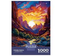 Jigsaw Puzzle 1000 Piece Summer Evening in Zion Puzzles for Adults Relax Games Stress Reliever Deal As Gifts for The Whole Family 52x38cm/1000pcs