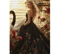Jigsaw Puzzle 1000 Piece, Swan Woman Puzzles for Adults 1000, Jigsaw Puzzle Games Classic Educational, Wooden Puzzles, The Impossible Challenge, for Home Wall Decoration Gift BXHZW1-877