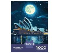 Jigsaw Puzzle 1000 Piece Sydney Opera House Night Puzzles for Adults Relax Games Stress Reliever Deal As Gifts for The Whole Family 52x38cm/1000pcs