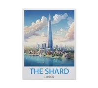Jigsaw Puzzle 1000 Piece，The Shard London vintage travel poster，Classic Puzzle DIY Kit paper Toy Unique Gift Home Decor（38x26cm）-BH55