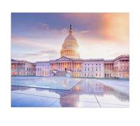 Jigsaw Puzzle 1000 Piece，The United States Capitol Building with Illuminated Dome at Night，Classic Puzzle Adult Puzzle DIY Kit Paper Toy Unique Gift Modern Home Decor（50x70cm）-V39