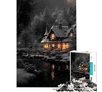 Jigsaw Puzzle 1000 Piece The Vintage Winter Mansion Jigsaw Puzzle 1000 Home Decoration Toys Perfect Decoration for Is Ideal As A Gifts (38x52cm)