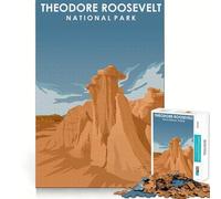 Jigsaw Puzzle 1000 Piece Theodore Roosevelt Park Neat Edge Decor Cognitive Game Toy Easy Time Fun Xmas Leisure Gift (38x52cm)