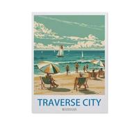 Jigsaw Puzzle 1000 Piece，Traverse City Michigan，Classic Puzzle DIY Kit paper Toy Unique Gift Home Decor（50x70cm）-EC37
