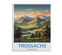 Jigsaw Puzzle 1000 Piece,Trossachs Vintage Travel Poster Scotland,paper Jigsaw Puzzle for Kids Adult, Puzzle Game Toys Gift for Wall Decoration(38x26cm)-C95