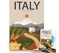 Jigsaw Puzzle 1000 Piece Tuscany Neat Edge Decor Cognitive Game Toy Easy Time Fun Xmas Leisure Gift(38x26cm)