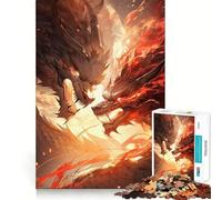 Jigsaw Puzzle 1000 Piece Twins Anime Dragons Neat Edge Decor Cognitive Game Toy Easy Time Fun Xmas Leisure Gift (38x52cm)