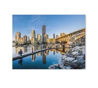 Jigsaw Puzzle 1000 Piece,Vancouver Impression from Granville Island,Classic Puzzle DIY Kit Paper Toy Unique Gift Home Decor(50x70cm)-Z20