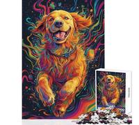 Jigsaw Puzzle 1000 Piece Vibrant Canine Joy Adult Puzzles Brain Teaser Game Difficult Hard Deal As Gifts for The Whole Family (Size 38x52cm)