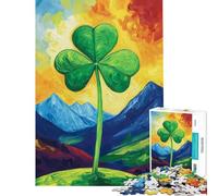 Jigsaw Puzzle 1000 Piece Vibrant Clover Landscape Hands-on Game Learning Educational Toys Great Gifts for Games But Fun And Humorous (size 38x26cm)